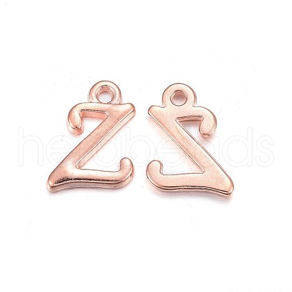 Rose Gold Plated Alloy Letter Pendants PALLOY-P097-05-Z-1