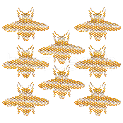 CHGCRAFT 8Pcs Bee Hotfix Rhinestone DIY-CA0006-31-1