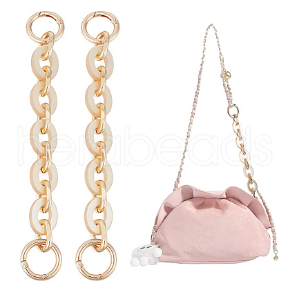 Unicraftale 2Pcs Alloy with Acrylic Oval Link Purse Strap Extenders FIND-UN0003-17-1