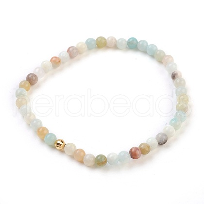 Natural Flower Amazonite Stretch Bracelets BJEW-JB03797-02-1