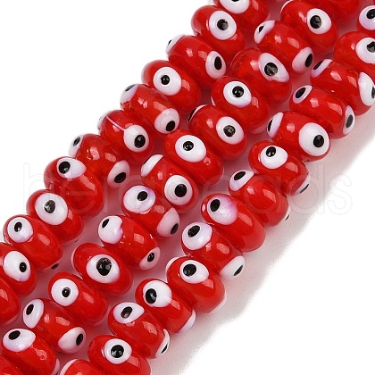 Handmade Evil Eye Lampwork Beads Strands LAMP-A007-02B-05-1