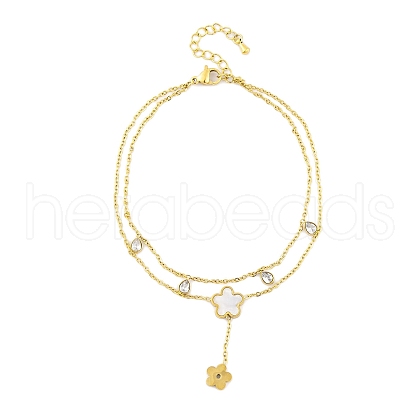 Ion Plating(IP) 304 Stainless Steel Chains Anklet AJEW-H148-10F-G-1