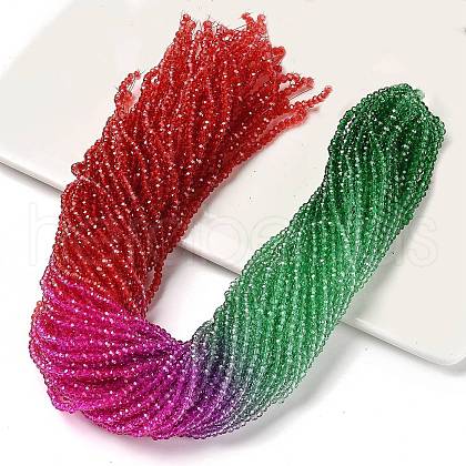 Transparent Painted Glass Beads Strands X1-DGLA-A034-T1mm-A24-1