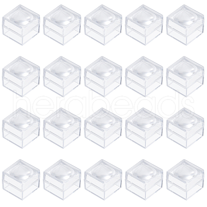 CHGCRAFT 20Pcs Transparent Plastic Ring Viewer Magnifier Boxes CON-CA0001-024-1