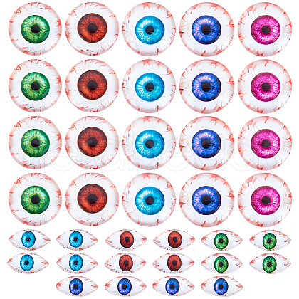 WADORN 36Pcs 9 Styles Halloween Translucent Resin Decoden Cabochons CRES-WR0001-01-1