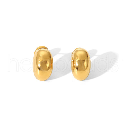 Stylish Stainless Steel Oval Stud Earrings LT6363-1-1