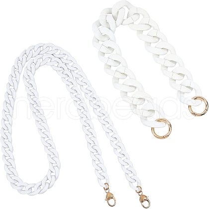 2Pcs Acrylic Curb Chain Bag Strap FIND-WR0002-18-1