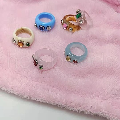 6Pcs Acrylic Finger Rings WGC4C6E-51-1