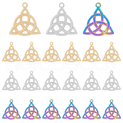 DICOSMETIC 18Pcs 3 Colors 201 Stainless Steel Pendants STAS-DC0013-53-1