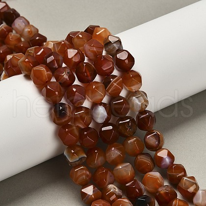 Dyed Natural Banded Agate Beads Strands G-G203-08C-1