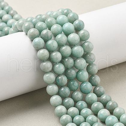 Natural Amazonite Beads Strands G-L618-A01-8mm-1