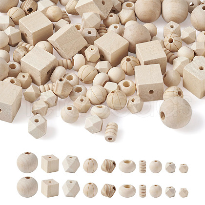 Unfinished Wood Beads WOOD-TA0002-14-1