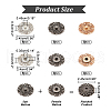  24Pcs 3 Colors Alloy & Brass Snap Buttons FIND-NB0003-65-2