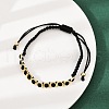 Square Brass Cotton Cord Adjustable Braided Bracelets BJEW-L568-05G-3