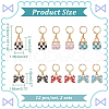 Alloy Enamel Handbag & Bowknot Pendant Locking Stitch Markers HJEW-AB00086-2