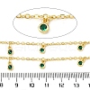 Brass Cubic Zirconia Cable Chains CHC-H112-02G-04-3