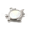 304 Stainless Steel Pave Natural White Shell Pendants STAS-C122-21E-02P-2