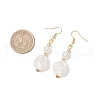Tibetan Style Alloy ABS Plastic Imitation Pearl Flower Dangle Earrings EJEW-JE06447-4