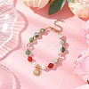 Natural Striped Agate & Quartz Crystal & Shell Pearl Round Beads Stretch Bracelets BJEW-JB11916-03-1