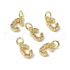 Real 18K Gold Plated Brass Micro Pave Clear Cubic Zirconia Charms KK-E068-VB452-C-4