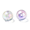 UV Plating Transparent Rainbow Iridescent Acrylic Beads OACR-F004-01B-3