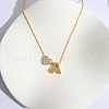 Heart Initial Brass Micro Pave Clear Cubic Zirconia Pendant Necklaces FS-WG89C2E-01-1