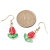 4 Pairs 4 Colors Tulip Flower Lampwork Dangle Earrings EJEW-JE05526-S-2