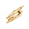 Brass Micro Pave Clear Cubic Zirconia Fold Over Clasps KK-S382-09G-2