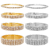 ANATTASOUL 8Pcs 8 Style Crystal Rhinestone Tennis Bracelets Set BJEW-AN0001-51-1