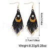 Vintage Ethnic Handmade Glass Seed Beads Moon Dangle Earrings JT7942-2-2