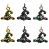 Beebeecraft 9Pcs 3 Colors Brass Micro Pave Colorful Grade AAA Cubic Zirconia Pendants KK-BBC0015-44-1