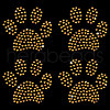 Paw Print Hotfix Glass Rhinestone DIY-WH0453-71B-02-1