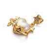 Brass Resin Pendants KK-V009-04G-2
