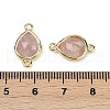 Natural Strawberry Quartz Faceted Connector Charms G-L514-048P-02-3