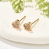 Brass Micro Pave Clear Cubic Zirconia Stud Earrings for Women EJEW-G428-25G-04-3