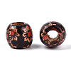 Printed Natural Wood Beads WOOD-N018-07D-2