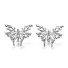 Brass Stud Earring Findings KK-N216-406P-2
