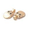 Brass & Glass & Cubic Zirconia Pendants KK-G468-14G-2