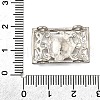 Brass Crystal Rhinestone Rectangle with Flower Multi-Strands Links KK-P306-18P-4