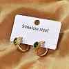 304 Stainless Steel Flat Round Hoop Earrings EJEW-P309-02G-4