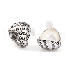 Letter Teardrop Brass Stud Earrings for Women EJEW-G391-02S-3