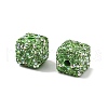 Cube Shape Polymer Clay Rhinestone Beads CLAY-NH0001-08F-2