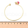 Brass Micro Pave Clear Cubic Zirconia Cuff Bangles for Women BJEW-C107-01G-5