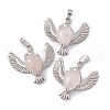 Natural Rose Quartz Pendants G-P484-05P-04-1