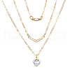 Alloy Crystal Rhinestone 3 Layer Necklaces PW-WGE57FA-02-1