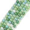 Transperant Electroplate Glass Beads Strands GLAA-P056-4mm-B04-1