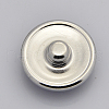 Platinum Plated Brass Glass Flat Round with Tree Jewelry Snap Buttons SNAP-M030-B-37-2