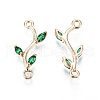 Brass Micro Pave Cubic Zirconia Links Connectors KK-S359-156C-RS-2