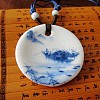 Ethnic Style Porcelain Pendant Adjustable Cord Necklaces for Women FS-WG62D6C-05-1