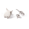 201 Stainless Steel Stud Earring Findings with Hole EJEW-A071-11A-P-2